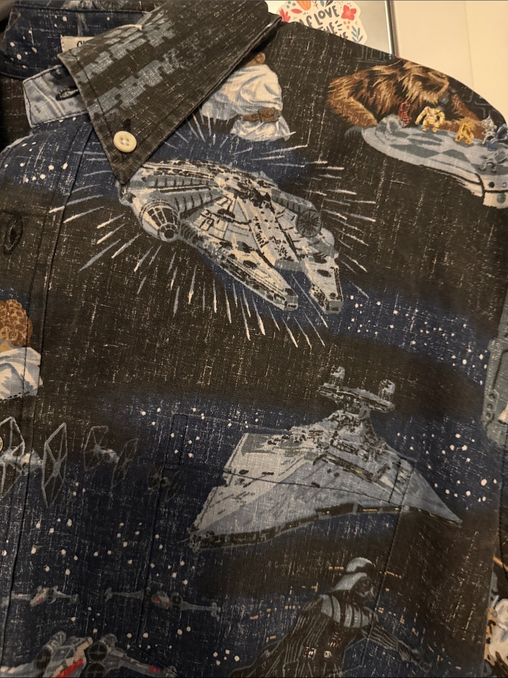 Star Wars Reyn Spooner Black Graphic Short-Sleeve Button-Up Shirt - Picture 5 of 8